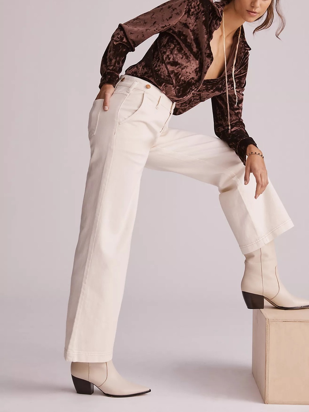 Pilcro The Pier Straight Trouser Jeans Size 25 White / Cream